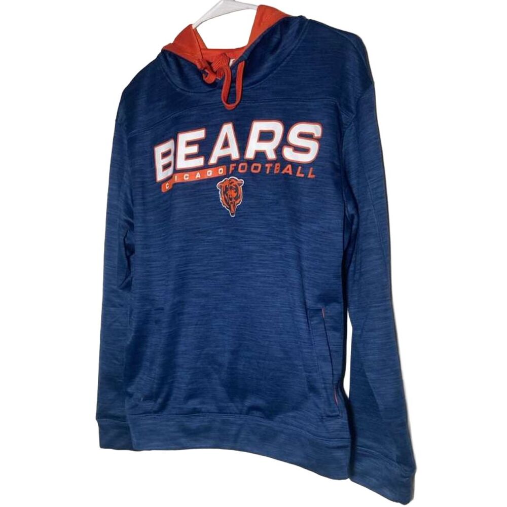 Chicago Bears Hoodie Medium Navy Orange Pullover NFL Football Sweatshirt NWOT - Picture 8 of 8